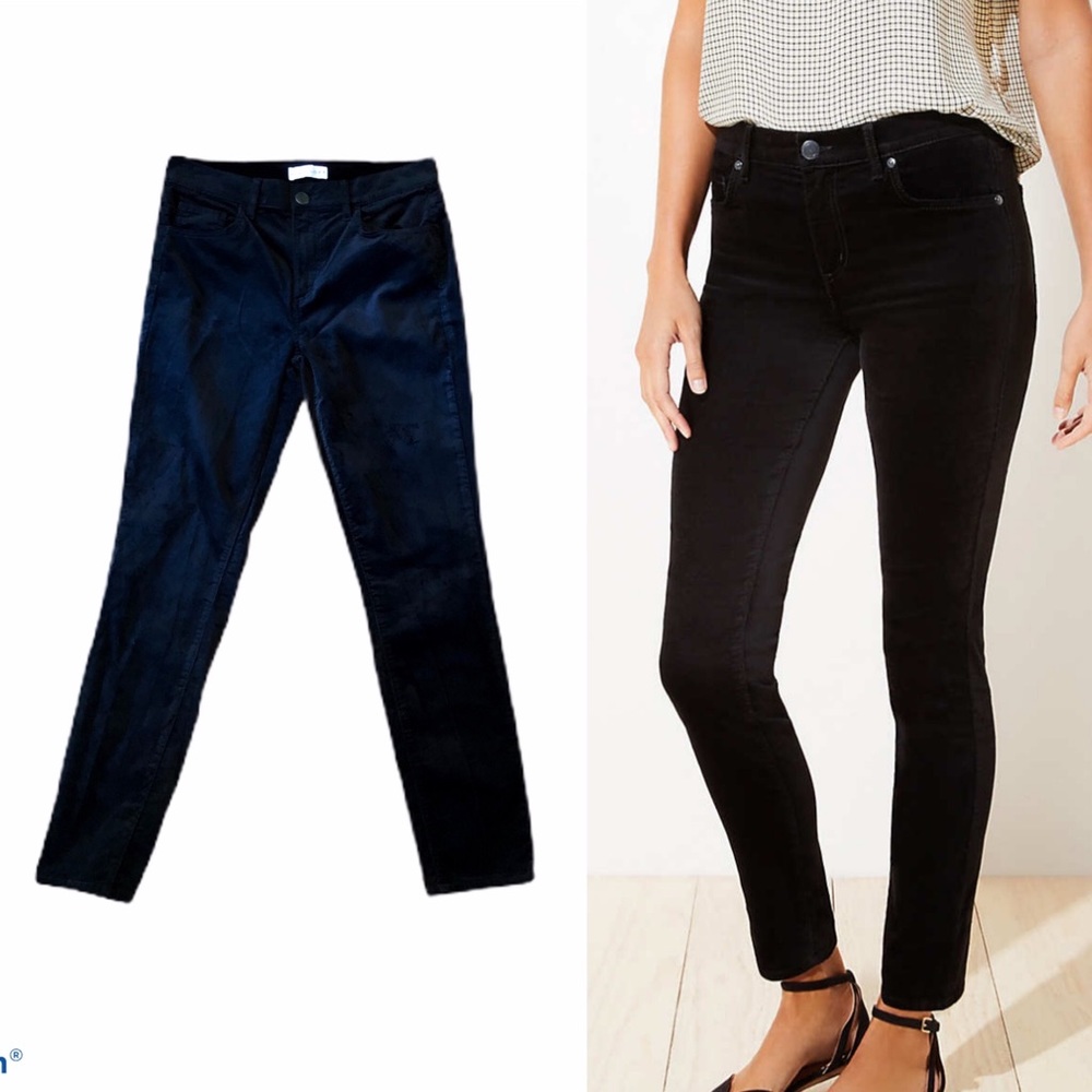 NWOT Black Velvet skinny pants from LOFT